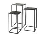 Bloemenzuil set/3 Teca black - Teakhout zwart, Huis en Inrichting, Ophalen of Verzenden, Nieuw