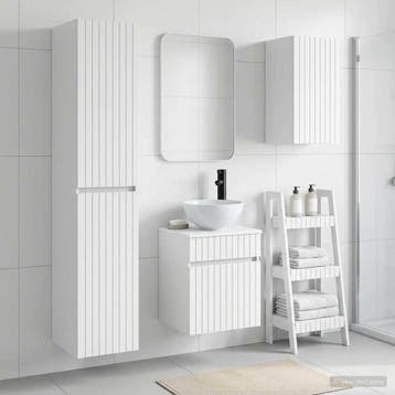 vidaXL Badkamermeubelset 3 st Wit 33 x 34,5 x 160 cm Bewerkt, Verzenden, Nieuw