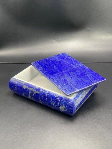 Sieradendoos - Lapis Lazuli - Mozaïek op Marmer, Verzamelen, Mineralen en Fossielen