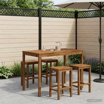 vidaXL Tuinbar Tafel LAREN Naturel 147 x 88,5 x 105 cm, Tuin en Terras, Verzenden, Nieuw