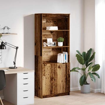 vidaXL buffetkast 70x35x180 cm spaanplaat oud hout, Minder dan 50 cm, Verzenden, Nieuw, Minder dan 100 cm
