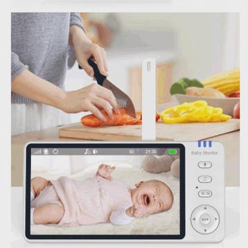 5 Inch Babyfoon met Camera, Video Baby Monitor met Temperatu, Verzenden, Nieuw