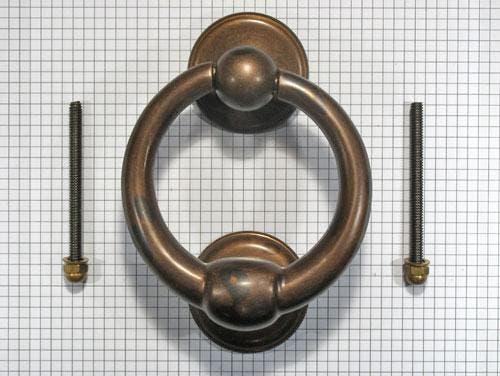 Deurklopper rond, messing antiek, Doe-het-zelf en Verbouw, Hang- en Sluitwerk, Verzenden