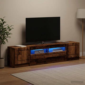 vidaXL 5-delige LED TV-kast Oud hout Bewerkt hout, Minder dan 50 cm, Verzenden, Nieuw, Minder dan 100 cm