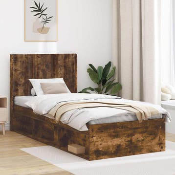 vidaXL Hoofdbord Gerookt eiken Bewerkt hout, Verzenden, Nieuw, Bruin, Hout