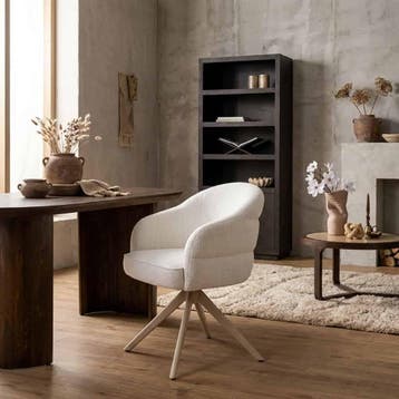 Draaibare eetkamerstoel Bella Off White Poot Zand, Huis en Inrichting, Stoelen, Ophalen of Verzenden, Nieuw