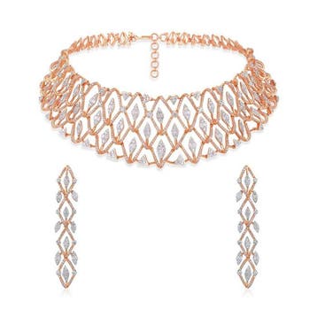 Ketting met hanger - 14 karaat Roségoud - 12.24ct. tw.