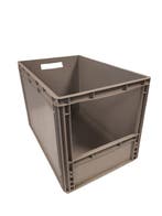 Magazijnbak, 600x400x420 mm, euronorm, grijs pp, nieuw -, Ophalen of Verzenden
