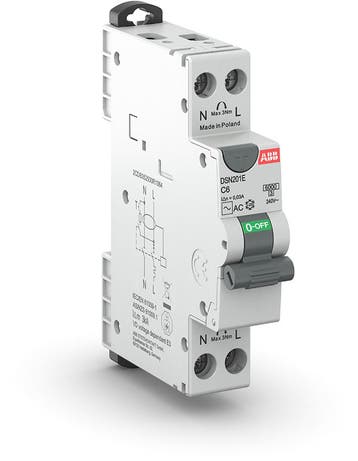 ABB aardlekautomaat / 10A, 30mA, B-kar, 1-polig+nul (smal) /, Doe-het-zelf en Verbouw, Elektra en Kabels, Ophalen of Verzenden