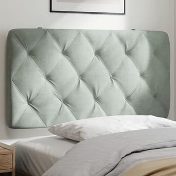 vidaXL Hoofdbordkussen 100 cm velvet lichtgrijs, Verzenden, Nieuw, Grijs, Stof