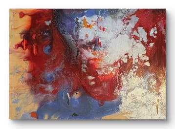 Dordevic Miodrag (1936) - Composition abstraite rouge, bleu