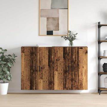vidaXL Wandkast 2 st Oudhout 69,5 x 34 x 90 cm Bewerkt hout, Huis en Inrichting, Minder dan 50 cm, Verzenden, Nieuw, Minder dan 100 cm