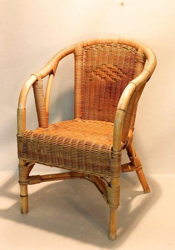 Rotan kinderstoeltje uit de 60s - Kinderstoel - Rotan
