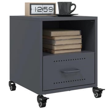 vidaXL Nachtkastjes 2 st 36x39x43,5 cm staal, Huis en Inrichting, Slaapkamer | Nachtkastjes, Verzenden, Nieuw, Metaal of Aluminium