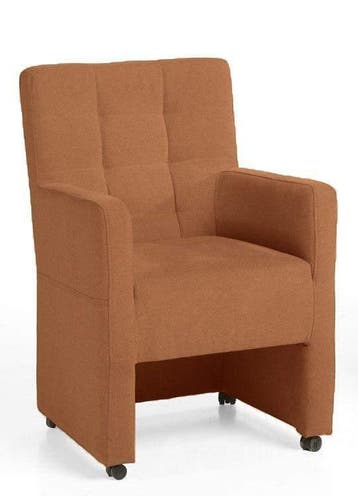 Eetkamerstoel Peter - eetkamerstoelen - Taupe, Nieuw, Stof