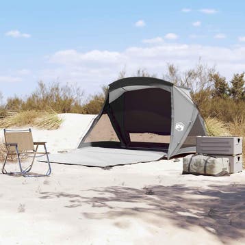 vidaXL Strandtent 2-persoons waterdicht grijs, Verzenden, Nieuw, Tot en met 2