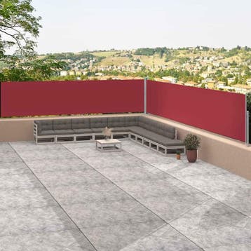 vidaXL Windscherm uittrekbaar 117x1200 cm rood, Verzenden, Nieuw