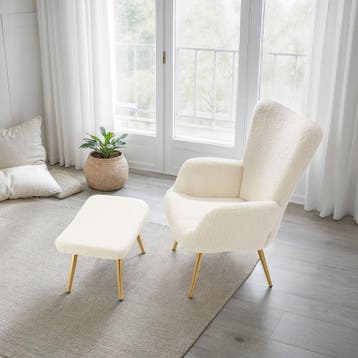Fauteuil Hygge gestoffeerd, ergonomisch, draagkracht 150 kg, Verzenden, Nieuw