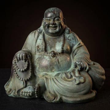 Budai Happy Boeddha 24 cm / 3.2 kg - Brons - China