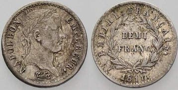 1/2 Franc 1811 W Frankreich Napoleon I 1804-1814, 1815, Verzenden