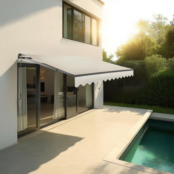 Zonnescherm Ornella met wandhouder - 300 x 250 cm, beige, Verzenden, Nieuw