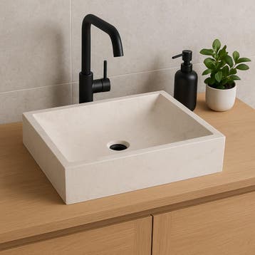 Wasbak | Wastafel | Marmer | 45x30x12 | Natuursteen | Crème, Verzenden, Nieuw