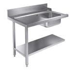 RVS aanvoertafel 1200 mm | links geplaatst | spoelbak rechts, Verzenden, Nieuw in verpakking