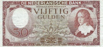 Bankbiljet 50 gulden 1945 Stadhouder Willem III Zeer Fraai, Verzenden