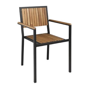 Bolero stalen en acaciahouten stoelen met armleuningen (4, Verzenden, Nieuw in verpakking