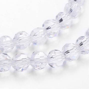 10 x Crystal glas facet kralen 8mm gat: 1mm clear, Ophalen of Verzenden, Nieuw, Kraal