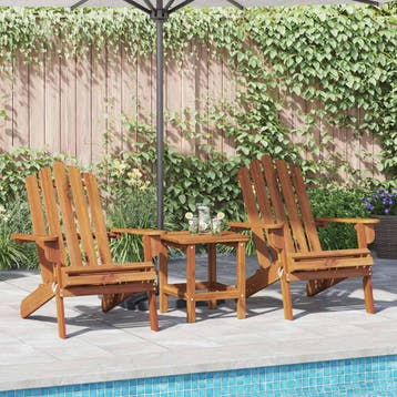 vidaXL Tuinstoelen Adirondack 2 st massief acaciahout, Verzenden, Nieuw, Hout