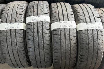 4x 215-70-15c Michelin Zomer 2x5mm +2x6mm €60 PST 215 70 15c, Auto-onderdelen, Banden en Velgen, Ophalen, 15 inch, Band(en), Zomerbanden
