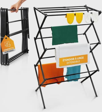 3-Laags Opvouwbaar Kledingrek - Zwart/Wit - Voor Binnen & Bu, Kleding | Dames, Kledingrekken, Verzenden, Nieuw
