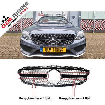 Mercedes-Benz C-Class W205 | BLACK DIAMOND GRILLE | 14-18 |, Auto-onderdelen, Voor, Mercedes-Benz, Nieuw, Ophalen of Verzenden