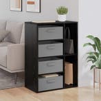 vidaXL Dressoir met lade Zwart Eiken 60 x 33,5 x 84 cm, Huis en Inrichting, Kasten | Dressoirs, Verzenden, Nieuw, 50 tot 100 cm
