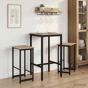 vidaXL Barkruk 2 st Sonoma Eiken 40 x 32 x 74 cm Bewerkt, Verzenden, Nieuw
