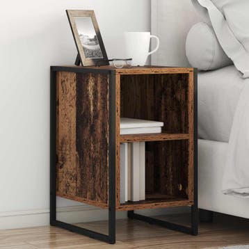 vidaXL Nachtkastje Oud Hout 39.5 x 30 x 50 cm Bewerkt hout, Minder dan 45 cm, Verzenden, Nieuw, Minder dan 55 cm