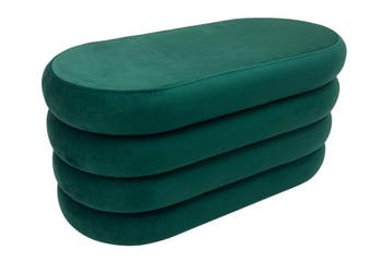 Bankje VOGUE 85cm ovaal bekleed met opbergruimte fluweel, Ophalen of Verzenden, Nieuw