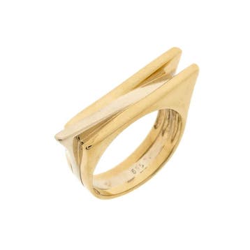 Bicolor gouden ring, Sieraden, Tassen en Uiterlijk, Ringen, Gebruikt, Ophalen of Verzenden, 17 tot 18, Dame of Heer
