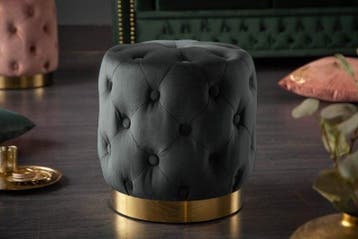 Design kruk MODERN BAROK 40cm zwart goud fluweel, Ophalen of Verzenden, Nieuw