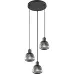 Zwarte Metalen LED Hanglamp Trion Arif - 3-lichts, E27, Mat, Huis en Inrichting, Lampen | Overige, Ophalen of Verzenden, Nieuw
