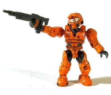 Vintage Mega Bloks Halo Wars Spartan Marine-figuur, oranje, Verzenden, Gebruikt