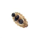 Vintage gouden broche met granaat, Gebruikt, Overige kleuren, Ophalen of Verzenden, Met edelsteen
