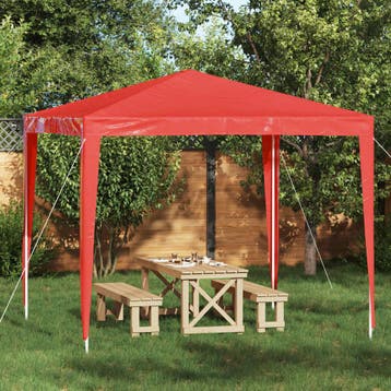 vidaXL Partytent 250 x 250 x 240 cm Rood PE en staal, Verzenden, Nieuw, Partytent