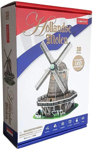 3D Puzzel - Molen LED (65 stukjes) | CubicFun - Puzzels, Verzenden, Nieuw