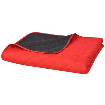 vidaXL 131552  Dubbelzijdig Quilted Bedspread Rood en Zwart, Verzenden, Nieuw, Meerkleurig