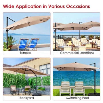 2dekans | Coast Zweefparasol - Kantelbaar - 300 x 300 x 273, Ophalen of Verzenden, Zo goed als nieuw