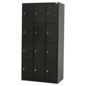 Nieuwe metalen locker | 12 deurs - 3 delig | kluisje | zwart, Ophalen of Verzenden, Nieuw, Modern