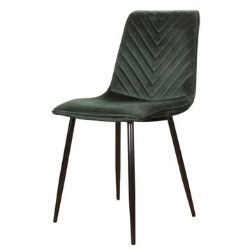 DS4U - Gaby eetkamerstoel - Set van 6 - Groen - Velvet, Huis en Inrichting, Stoelen, Ophalen of Verzenden, Nieuw