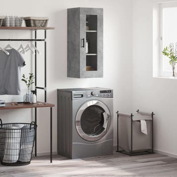 vidaXL Wandkast 34,5x34x90 cm betongrijs, Minder dan 50 cm, Verzenden, Nieuw, Minder dan 100 cm